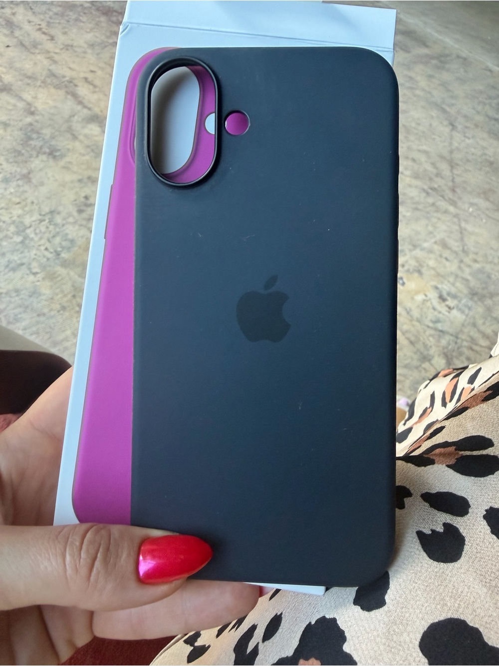 Apple Two-Tone Silicone iPhone Case 16 plus  — Black  new